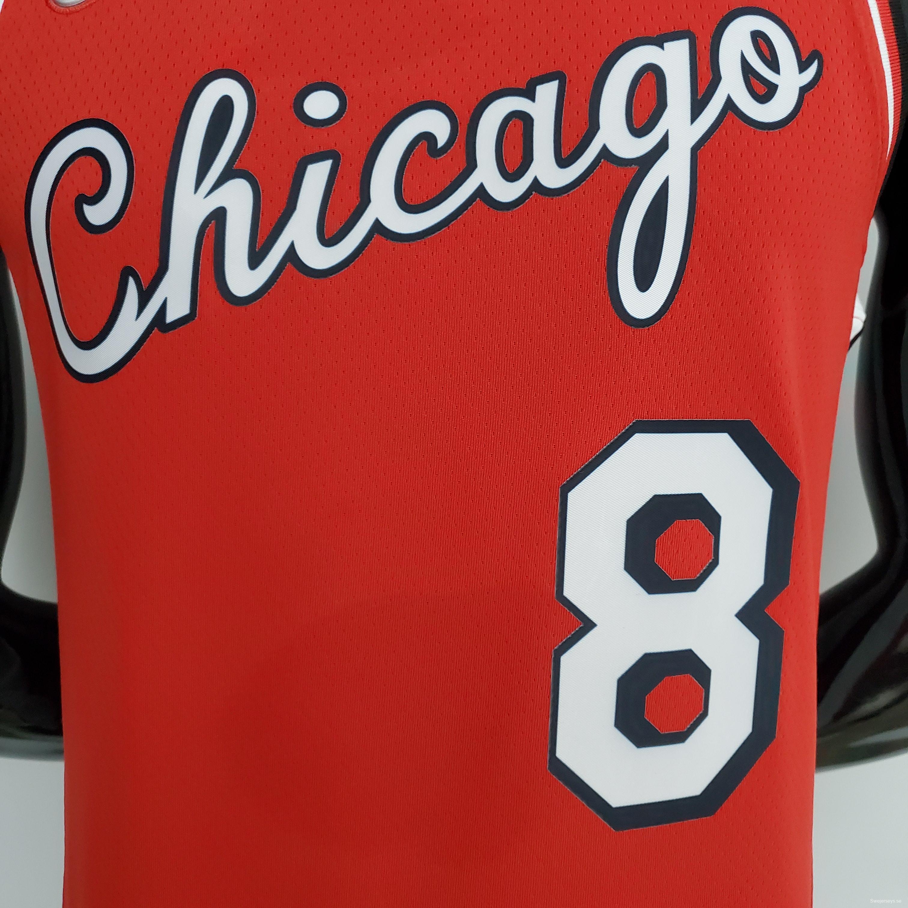 75th Anniversary 2022 Season Chicago Bulls LAVINE#8 City Edition Red NBA Jersey