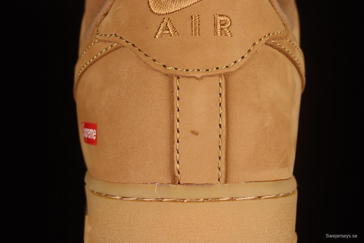 Supreme x NIKE Air Force 1 Low AF1 Collaboration Wheat Suede Low-Top Casual Sneakers DN1555-200