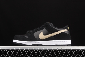 NIKE SB DUNK Low black and white gold dunk series low side leisure sports skateboard shoes BQ6817-002