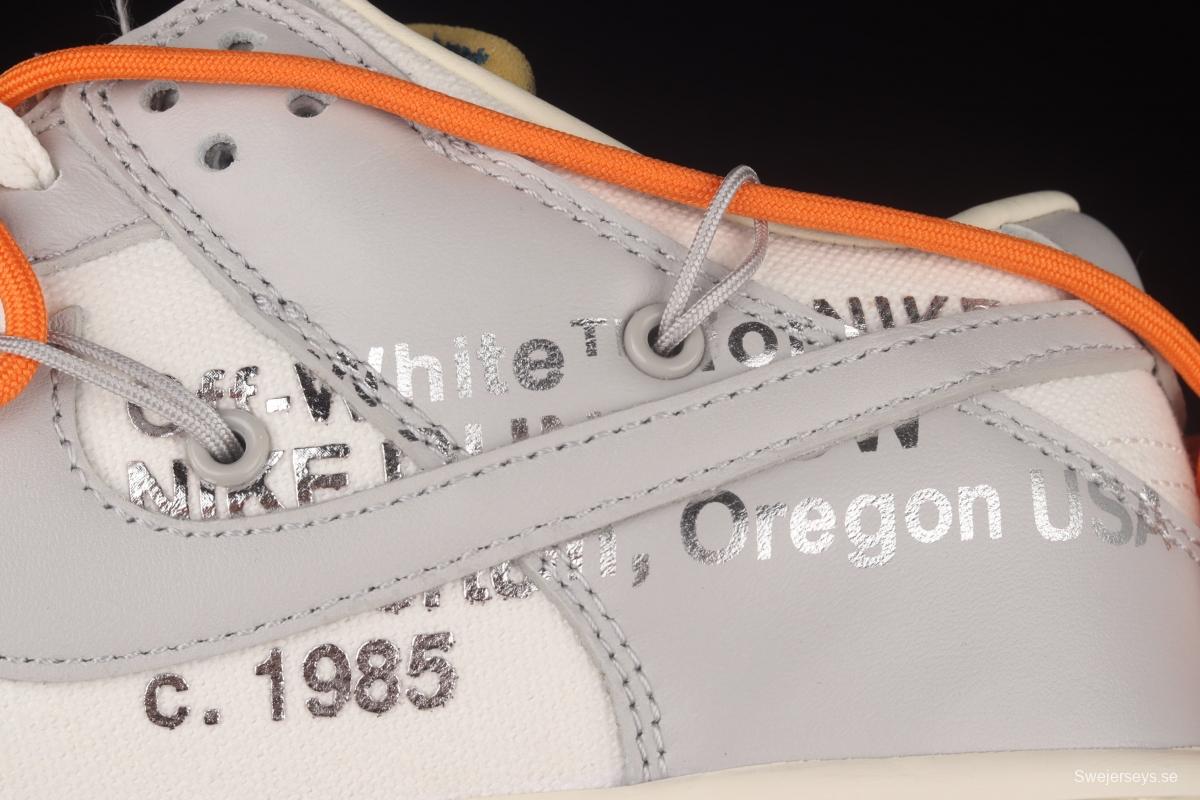 OFF-White x NIKE DUNK Low OW grey leisure sports skateboard shoes DM1602-104