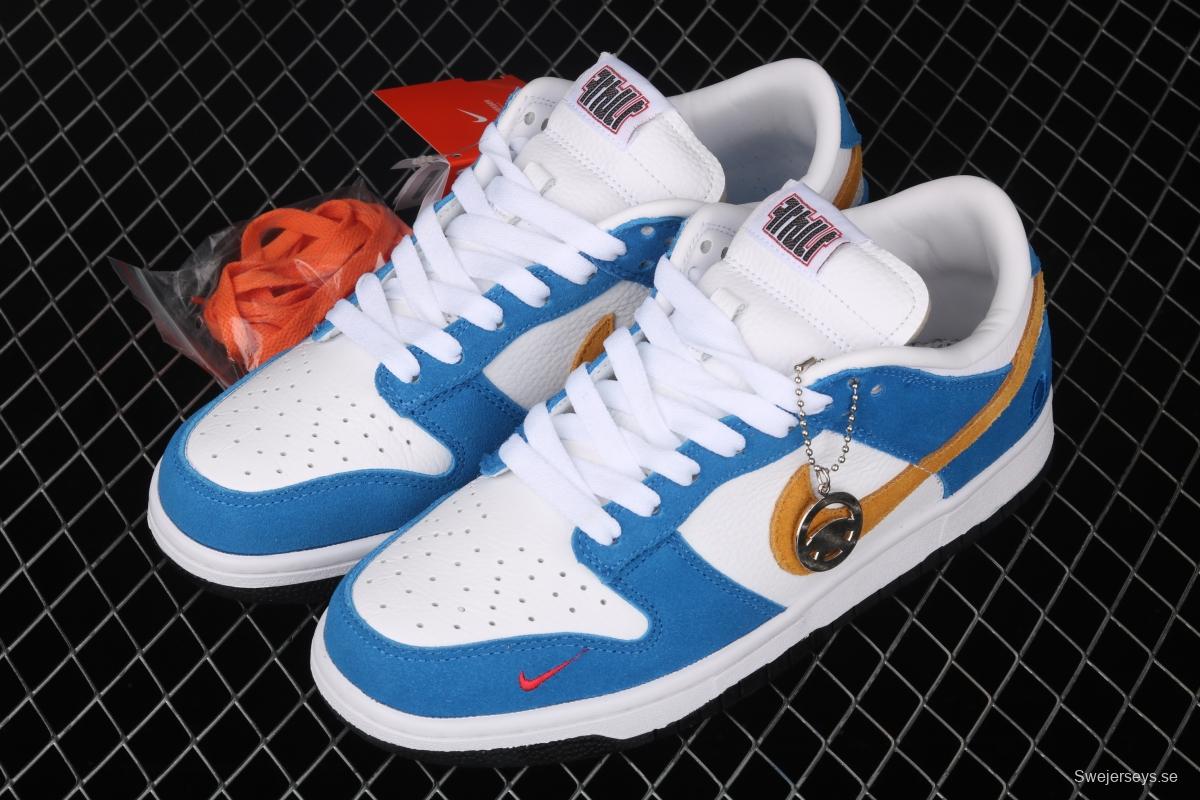 Kasina x NIKE SB DUNK Low co-signed blue and yellow retro low-top leisure sports skateboard shoes CZ6501-100