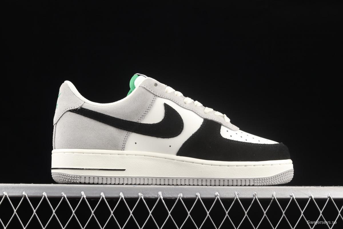 NIKE Air Force 1x 07 Low black, gray and green color matching low-top casual board shoes DQ2396-026