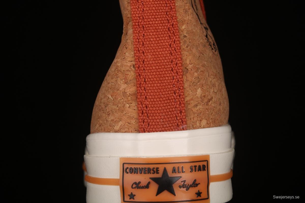 Converse 1970's Converse new cork color textile spliced high-top leisure board shoes 170853C