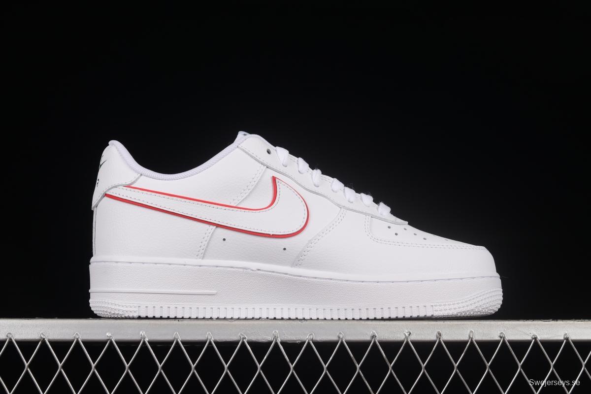 NIKE Air Force 1'07 Low White Red Low Top Sports Casual Sneakers DQ0791-100