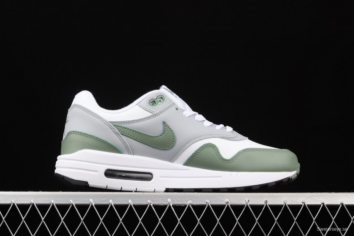 NIKE Air Max 1 gray-green leather half-palm air cushion retro running shoes DB5074-100