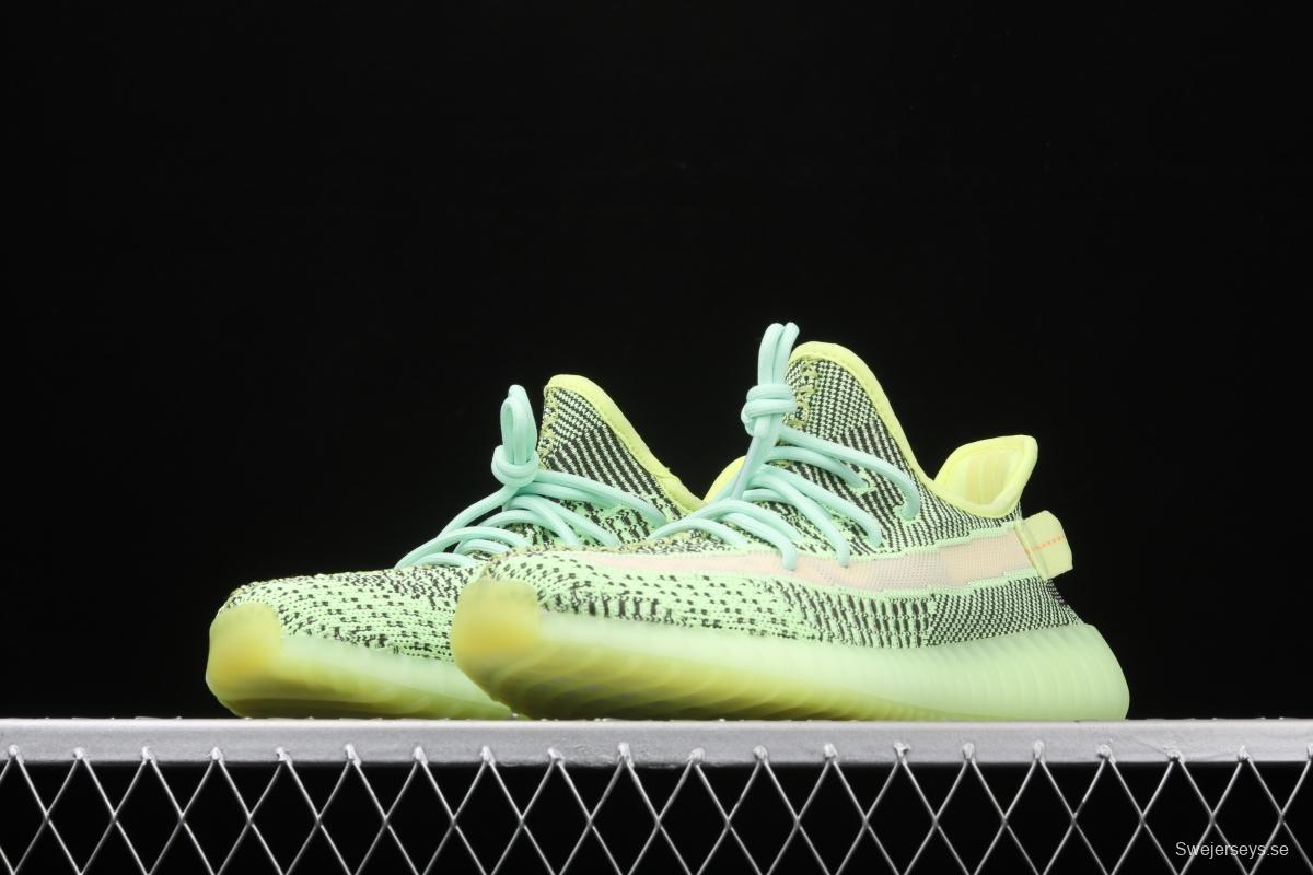 Adidas Yeezy Boost 350V2 Yeezreel FW5191 Darth Coconut 350 second generation hollowed-out black and yellow luminous angel color