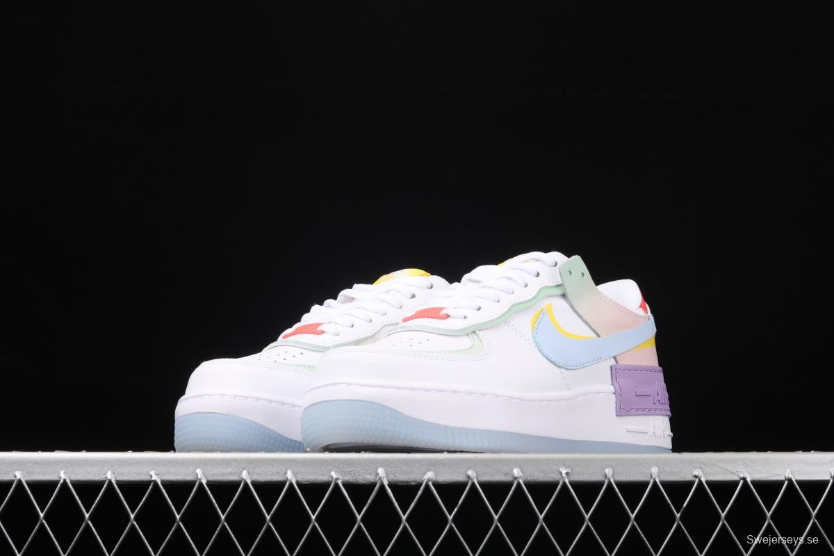 NIKE Air Force 1 ShAdidasow light weight heightened low-top board shoes CW2630-141,