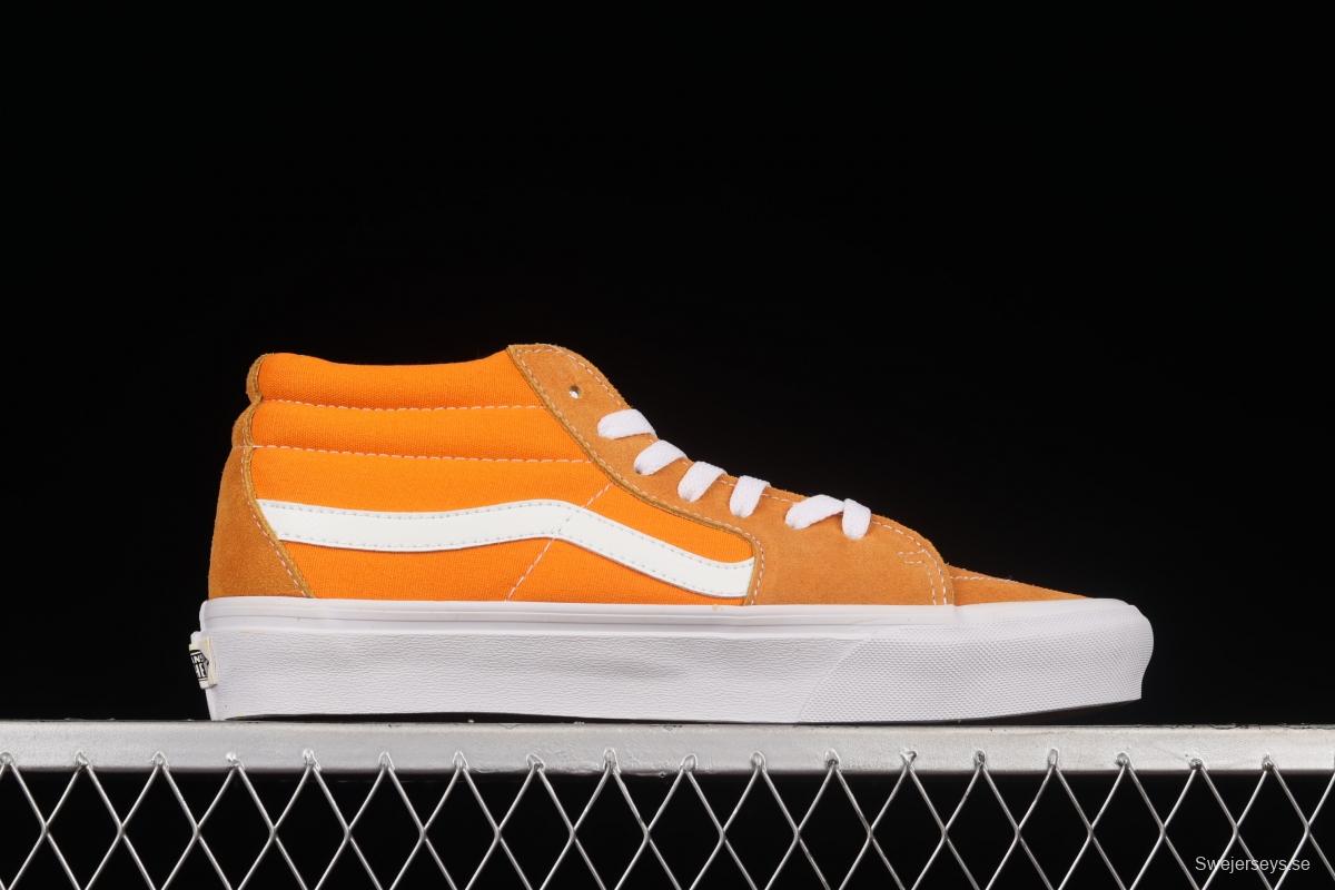 Vans Sk8-Mid 2022 Spring New Orange Soda Water Upper Skateboard Shoes VN0A3WM360C