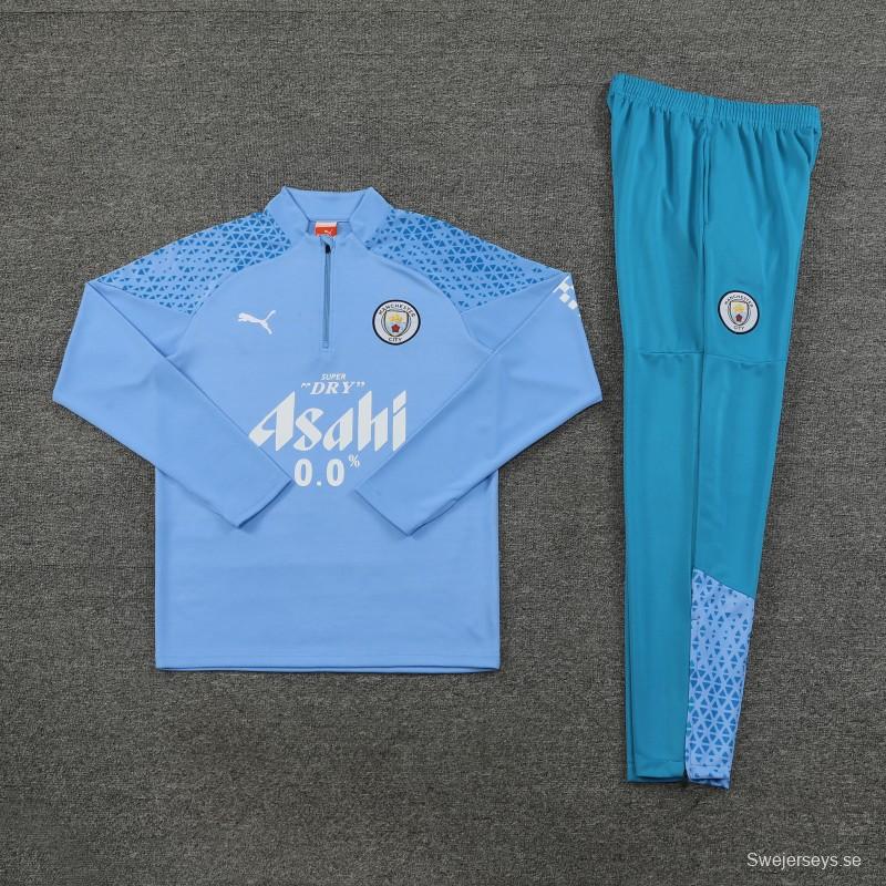 23/24 Manchester City Blue Half Zipper Jacket+ Pants