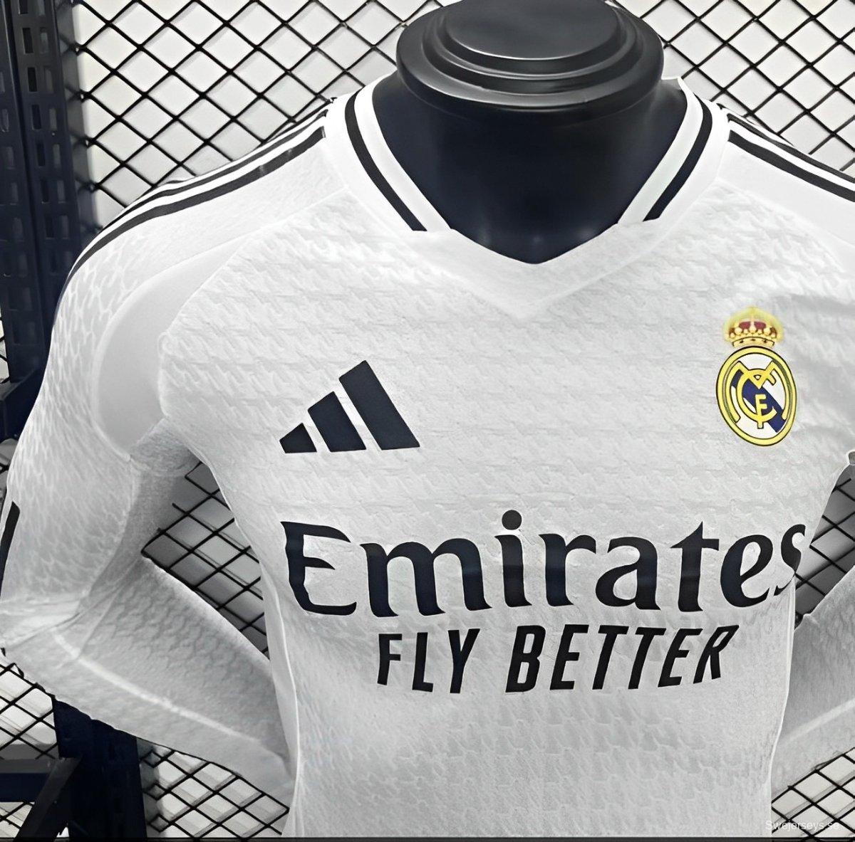 Player Version 24/25 Real Madrid Home Long Sleeve Jersey