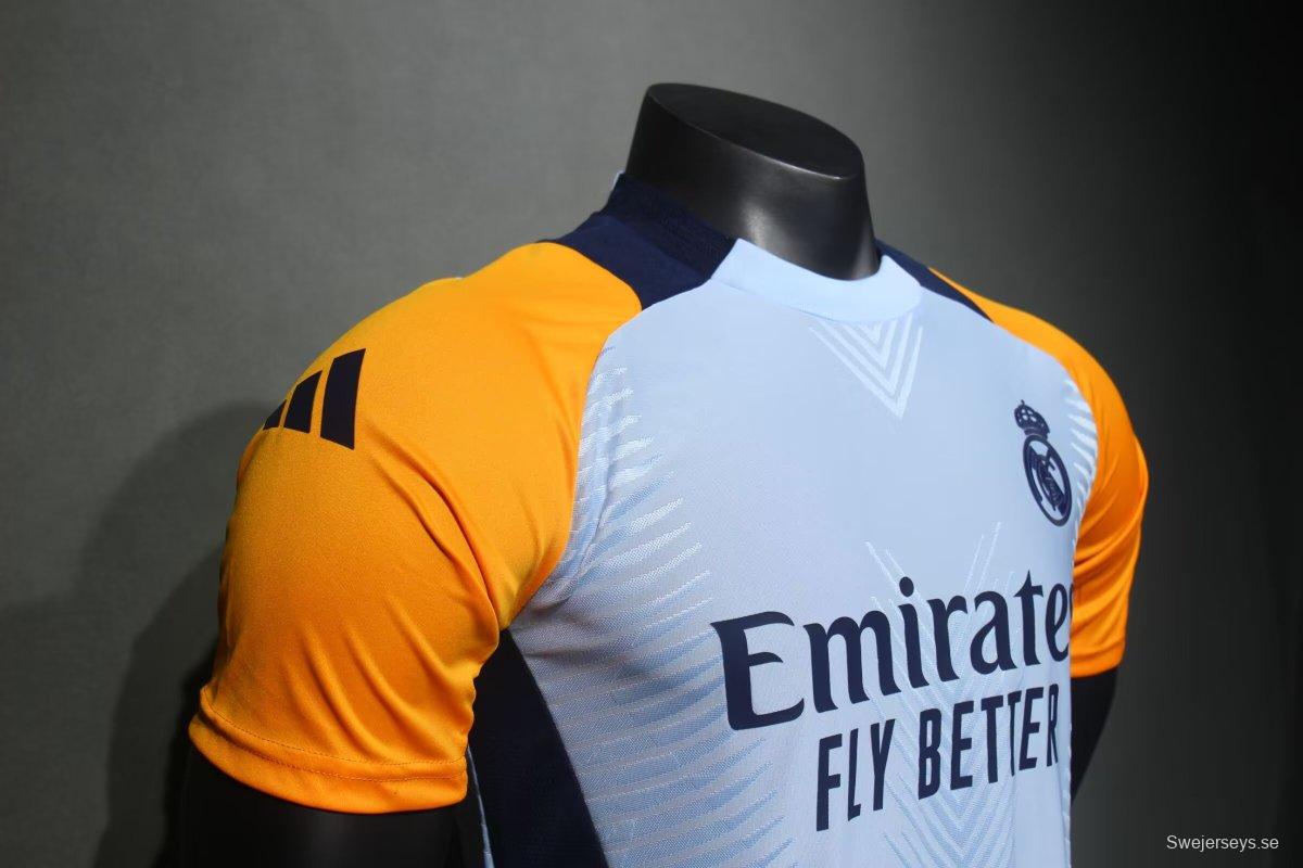 Player Version 24/25 Real Madrid Light Blue/Yellow Pre-Match Jersey